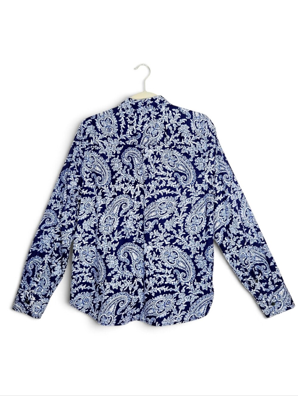 J. Crew Paisley Print button down shirt. Blue/white. Size Large - Picture 3 of 12